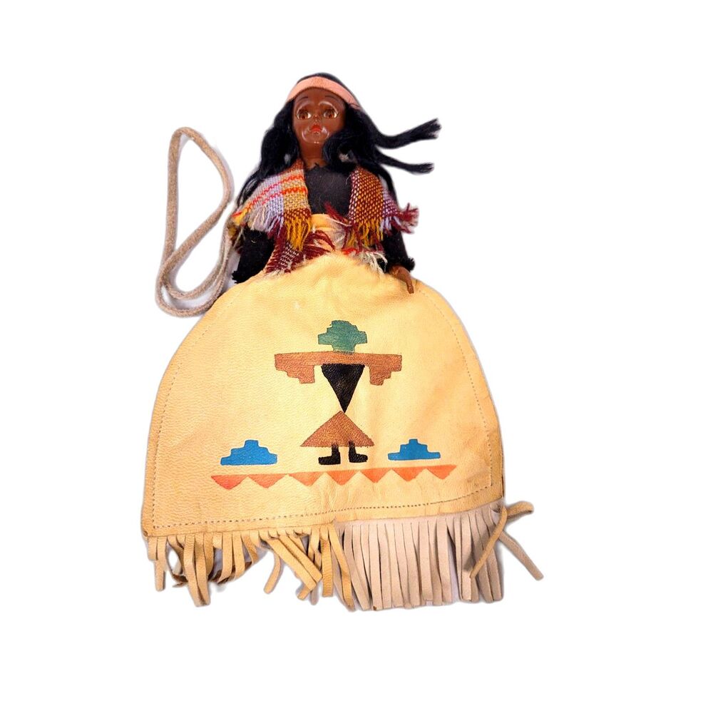 Vintage Native American Doll Purse by Carlson - leather